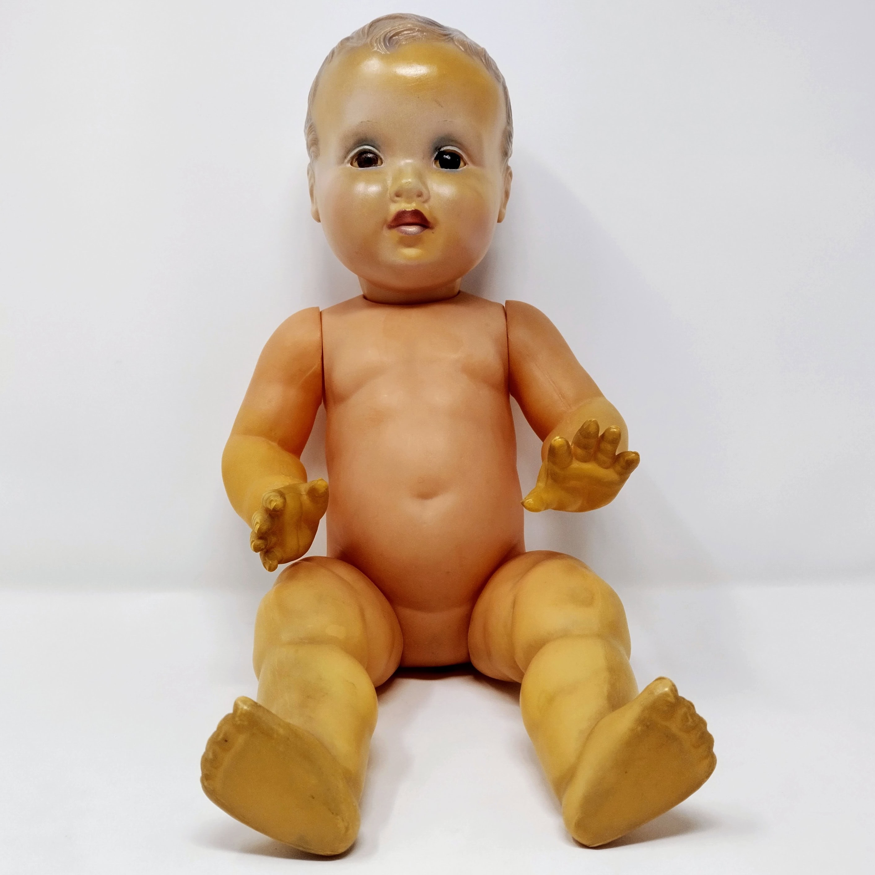 Poupée Ancienne Baigneur En Celluloïd - 55 Cm - Garçon - Années 1950 (État Superbe)