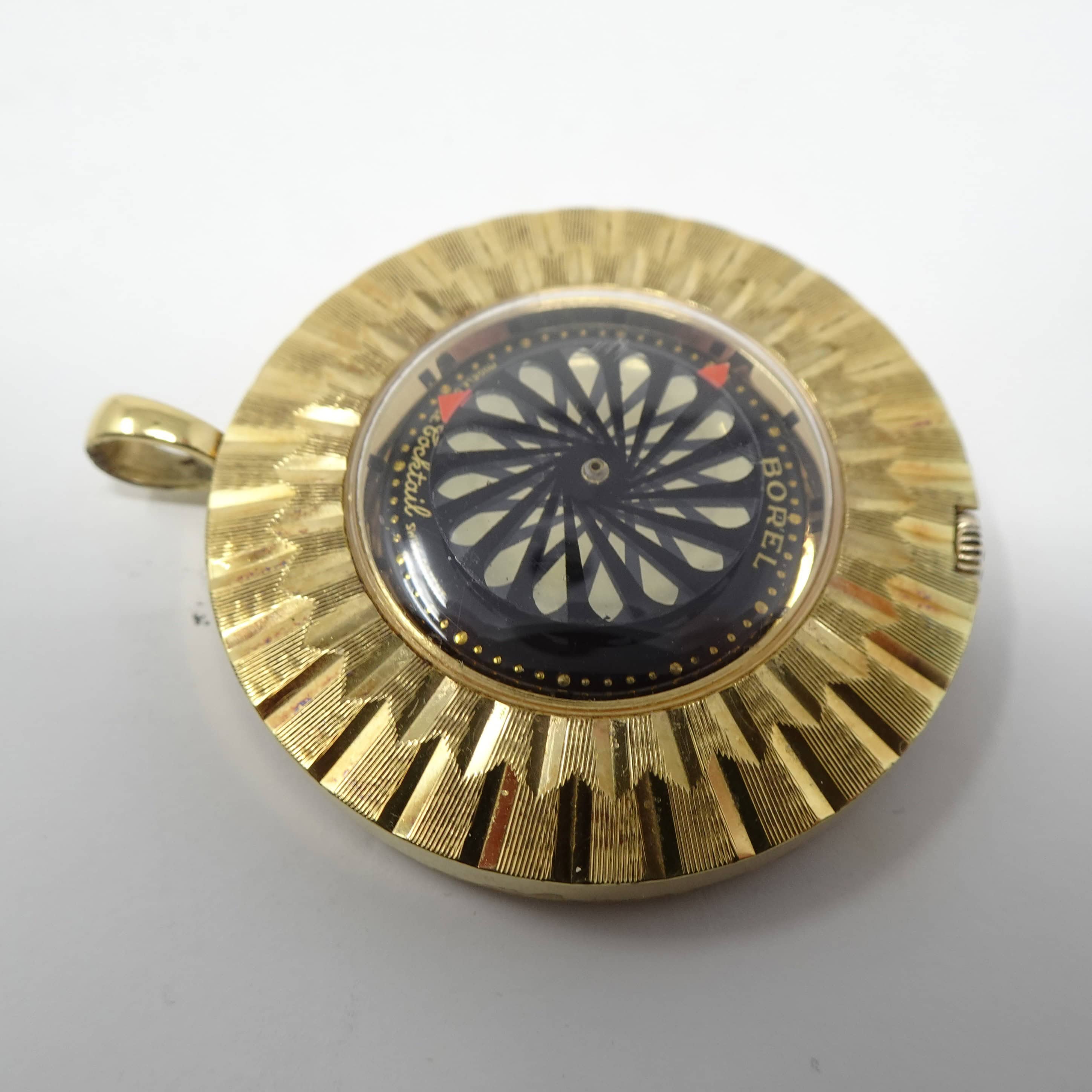 Montre Cocktail Vintage Borel - Cadran Noir 19 Mm Avec Marqueurs Or - Dans Son Emballage D'origine - Neuf Sans étiquette